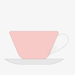 粉红色的咖啡杯手绘卡通咖啡杯装饰海报高清图片