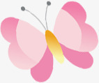 粉色卡通创意手绘蝴蝶素材