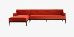 红色装饰布艺沙发素材