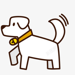 矢量铃铛图白色手绘的卡通小狗高清图片