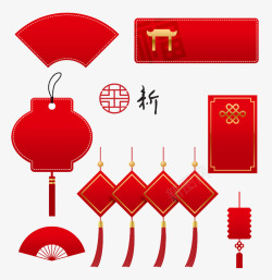 红色的喜庆中国元素图素材