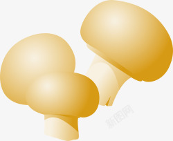 蘑菇效果图黄色卡通蘑菇装饰高清图片