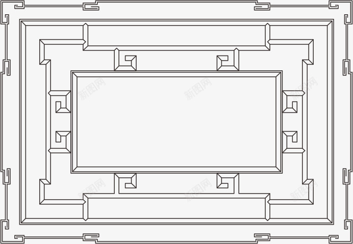 传统古典中式窗png免抠素材_新图网 https://ixintu.com 中式门窗 传统 古典 手绘 线条图