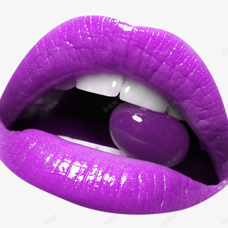 紫色嘴巴png免抠素材_新图网 https://ixintu.com 产品实物 化妆品 唇彩 嘴巴 嘴巴咬石头 紫色嘴巴