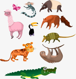 野生珍稀动物卡通动物高清图片