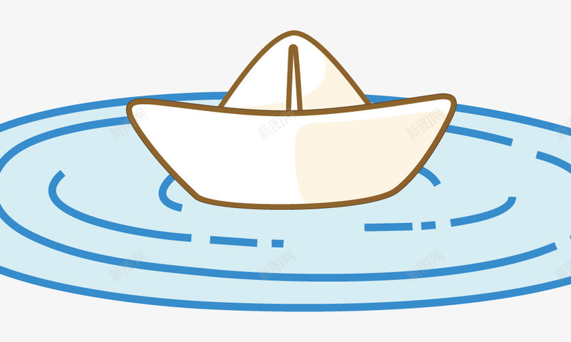 水中的纸船png免抠素材_新图网 https://ixintu.com 创意 悬浮 手绘 拟物化 水 纸船