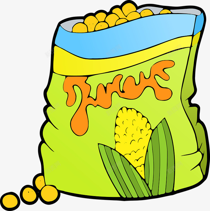包装玉米粒png免抠素材_新图网 https://ixintu.com 垃圾食品 玉米 薯片 零食