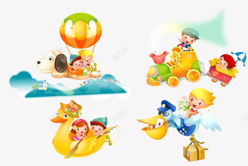 游乐园图案png免抠素材_新图网 https://ixintu.com 儿童玩具 图案 梦幻 游乐园