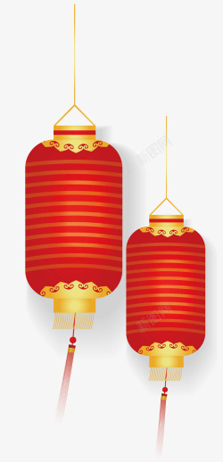中式灯笼红色素材