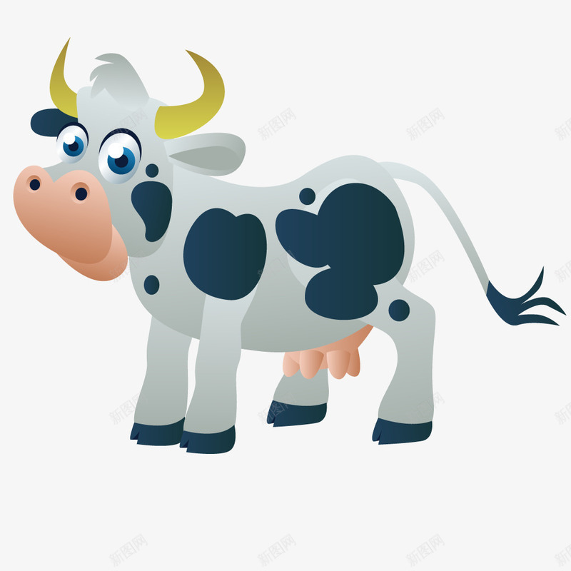 卡通手绘的小奶牛png免抠素材_新图网 https://ixintu.com 免抠图 动物 卡通奶牛 奶牛 效果图 装饰图 装饰画
