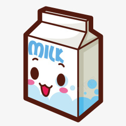 卡通拟人牛奶矢量图素材