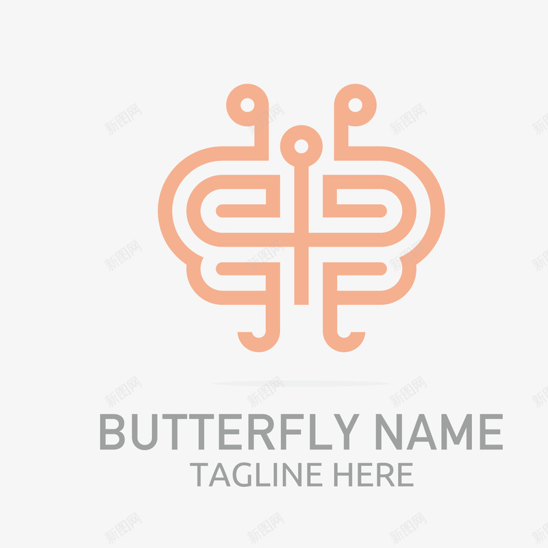 粉色可爱蝴蝶logo矢量图图标ai_新图网 https://ixintu.com 创意 可爱 形象 昆虫 精美logo 线条 蝴蝶 设计感 矢量图