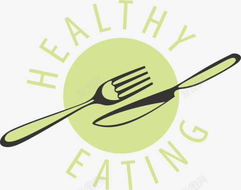 叉子中式餐饮logo矢量图图标图标