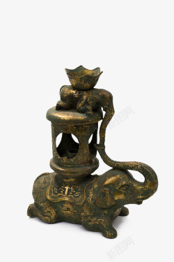 青铜象灯中式远古的古代灯象素材