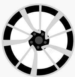 矢量车轮轮毂旋转的三角形轮毂高清图片