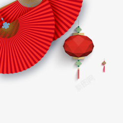平面挂件素材红色喜庆灯笼节日元素高清图片