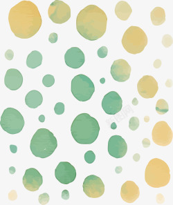 绿色水彩圆点花纹矢量图素材