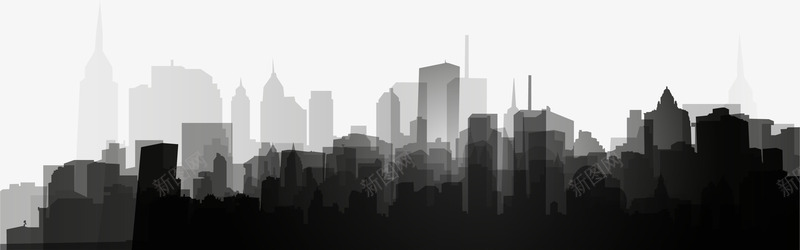 城市建筑黑色剪影png免抠素材_新图网 https://ixintu.com 剪影 城市 建筑 黑色