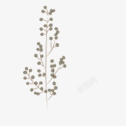 灰色卡通植物装饰素材