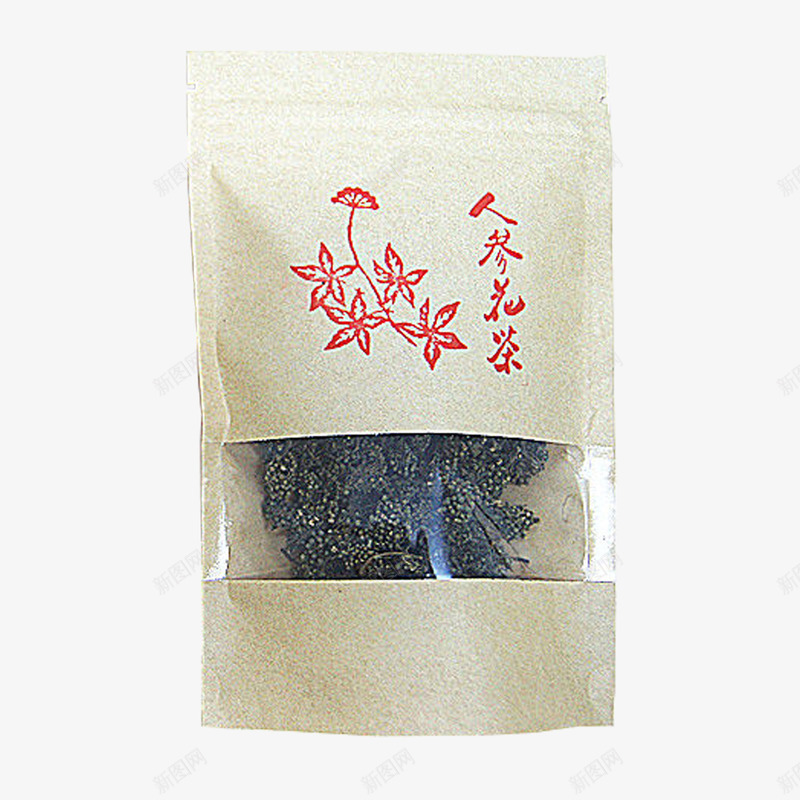 人参花茶包装psd免抠素材_新图网 https://ixintu.com 人参花茶 人参茶 健康 健康滋补 包装设计 古风 清新 滋补 茶叶 袋装