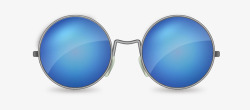 眼镜墨镜复古蓝色矢量图素材