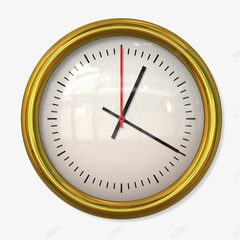 金边框时钟png免抠素材_新图网 https://ixintu.com 产品实物 创意 复古 时钟 时间 表 表盘 质感 钟 钟表 闹钟