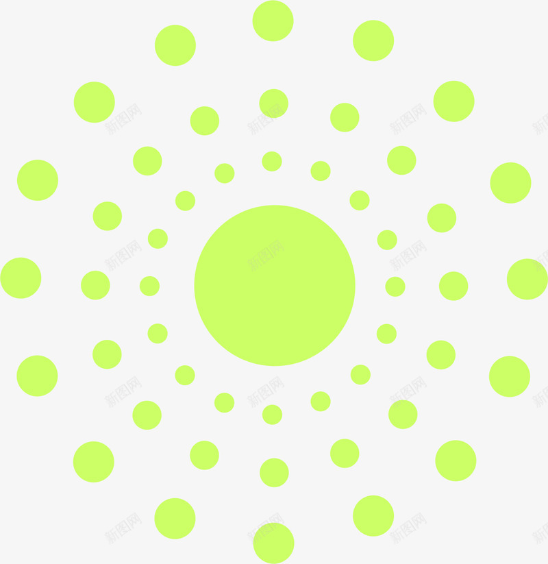 小清新绿色圆点png免抠素材_新图网 https://ixintu.com 创意 唯美 圆圈 圆点 小清新 扩散 简约 绿色