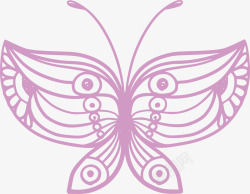 紫色线条蝴蝶装饰素材