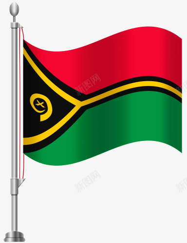 瓦努阿图国旗png免抠素材_新图网 https://ixintu.com 三角 国旗 旗帜 瓦努 红绿 阿图