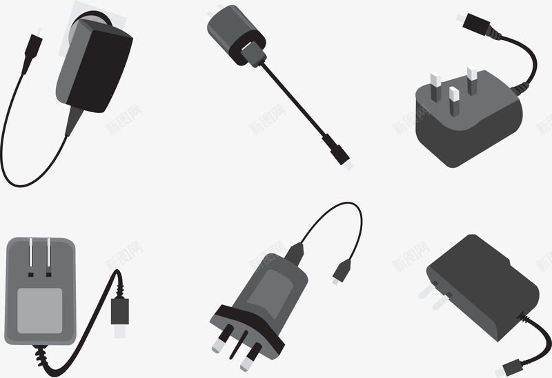 插座矢量图ai免抠素材_新图网 https://ixintu.com 三角插座 充电器 插座 苹果数据线 矢量图