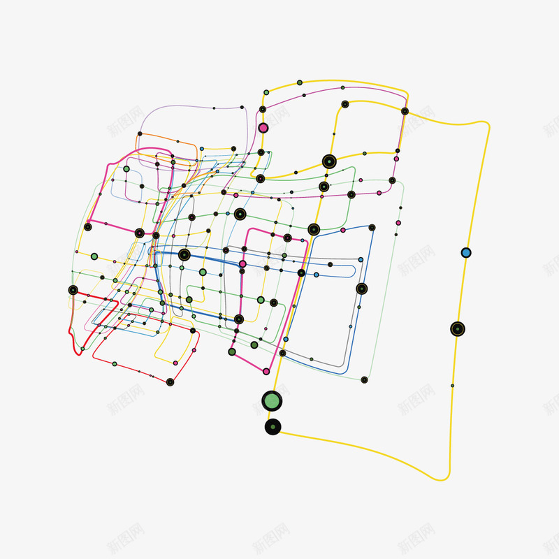 线条和圆点矢量图ai免抠素材_新图网 https://ixintu.com 动感 圆点 点线面 线条 矢量图