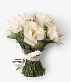 白色一束花产品实物白色花朵高清图片