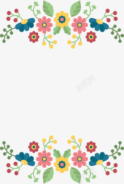 彩色花朵装饰边框素材