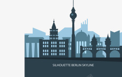 柏林城市德国柏林城市缩影矢量图高清图片