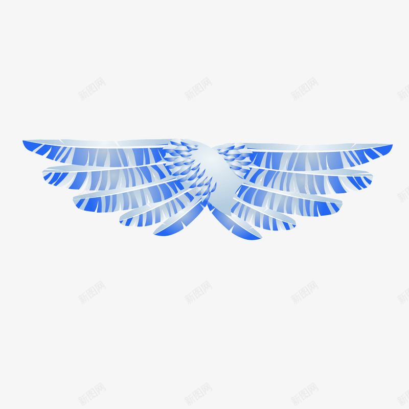 蓝色质感翅膀羽毛png免抠素材_新图网 https://ixintu.com 羽毛 翅膀 蓝色 质感