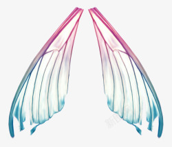 多彩翅膀透明粉色翅膀高清图片