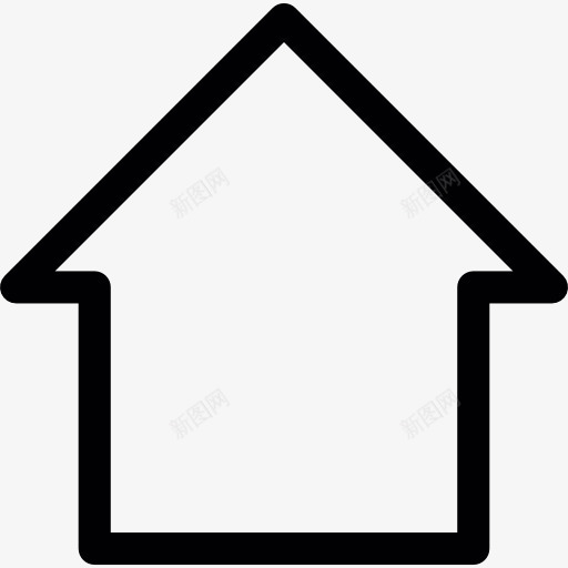 空白的主页按钮图标png_新图网 https://ixintu.com 建筑 房子 房子的轮廓