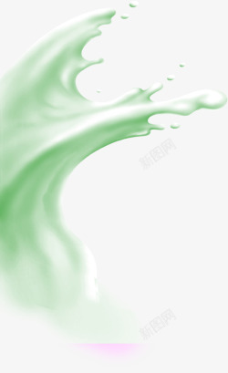 绿色卡通梦幻液体水流素材