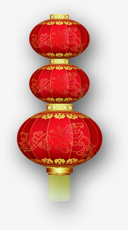 红色中式花纹灯笼素材