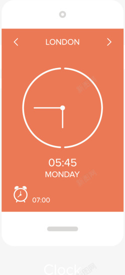 手机闹钟时尚手机应用界面矢量图高清图片