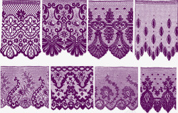 紫色蕾丝中式花边矢量图素材