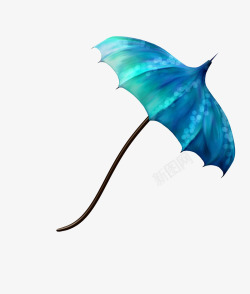 童话梦梦幻蓝色伞高清图片