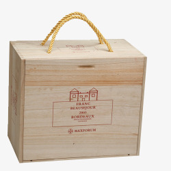 手提黄色红酒木箱素材
