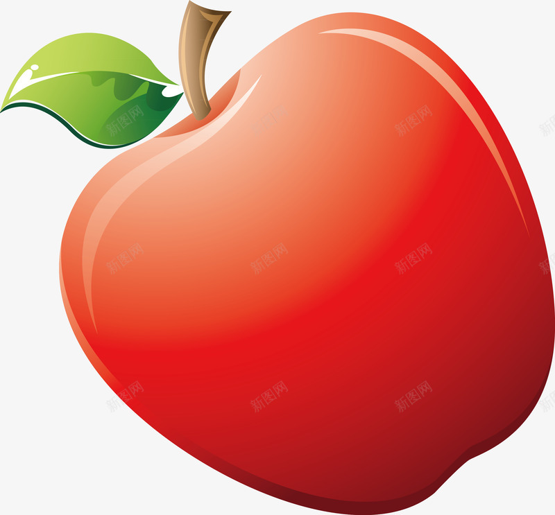 红苹果装饰png免抠素材_新图网 https://ixintu.com 健康 手绘 效果图 画画