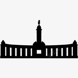 纪念碑的剪影丽池公园西班牙图标高清图片