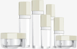 一个系列白色化妆品瓶子效果素材