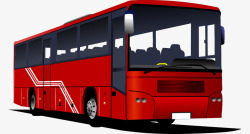 时尚的公交车手绘卡通时尚红色公交车高清图片