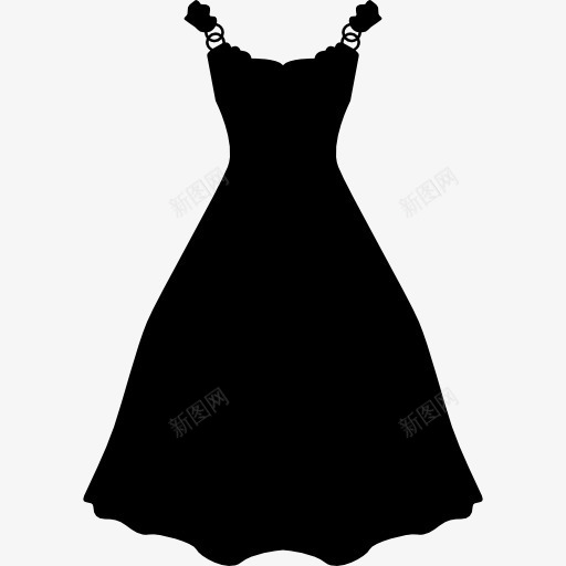 穿着黑色的长形图标png_新图网 https://ixintu.com 女 女性 女裙 时尚 洋装 裙子 长 黑色