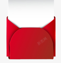 红色立体时尚的信封信纸素材