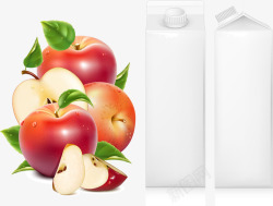 红苹果与果汁包装矢量图素材